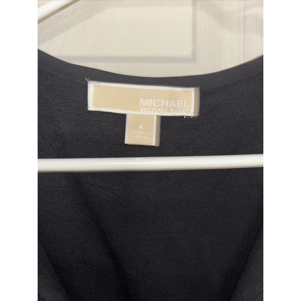 Michael Kors Womens Top Size 4 Sheer Zipper.  Black